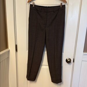 MARGARET HOWELL ITALY PANTS BLACK GRAY WOOL POCKETS CUFFS ZIP FLY SIZE 10